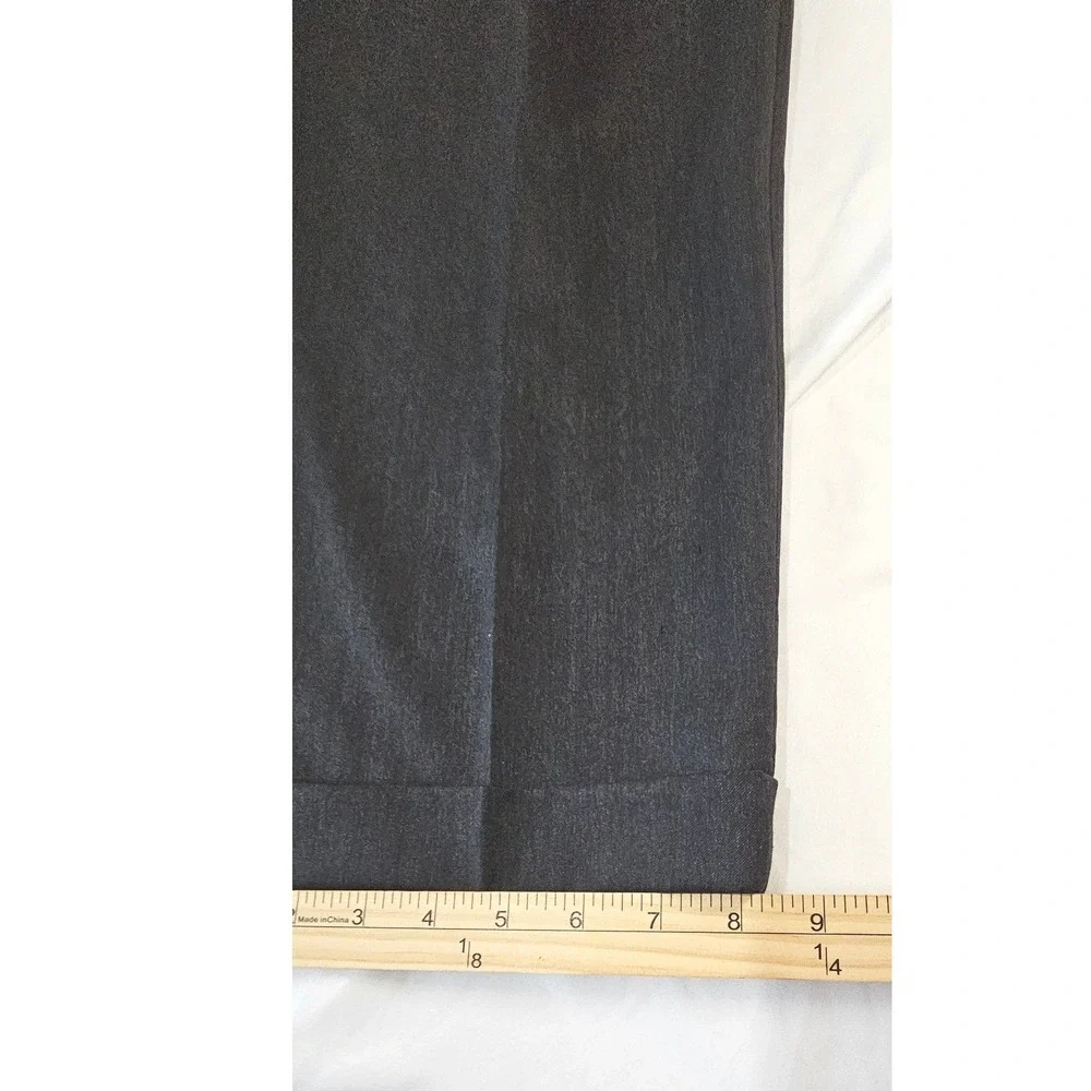 Jos. A. Bank Signature Collection Charcoal Gray Pleated Cuffed Dress Pants 34x28